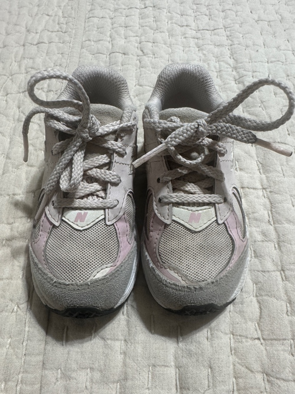 New Balance Kids Pink and Gray Athletic Sneakers